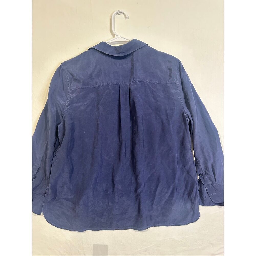 Equipment Navy Button-Down Silk Shirt - Picture 7 of 7